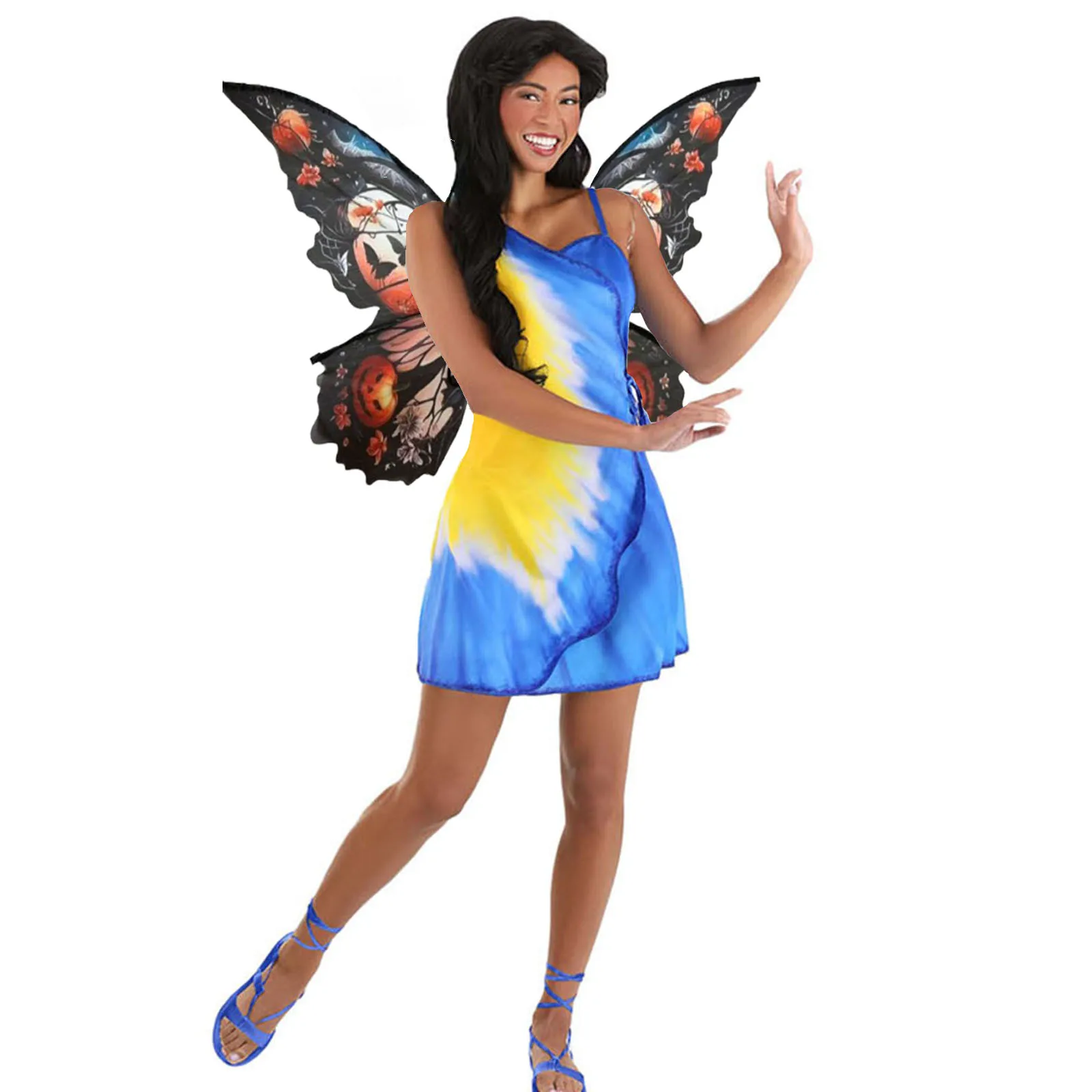 Skrzydło motyla dla kobiet skrzydła wróżki akcesoria do kostiumów Cosplay na impreza z okazji Halloween