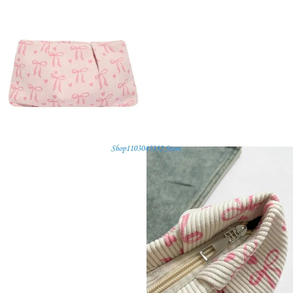 

Oversized Retro Print Crossbody Bag Soft Corduroy Substance Foldable Handheld Purse For Excursions