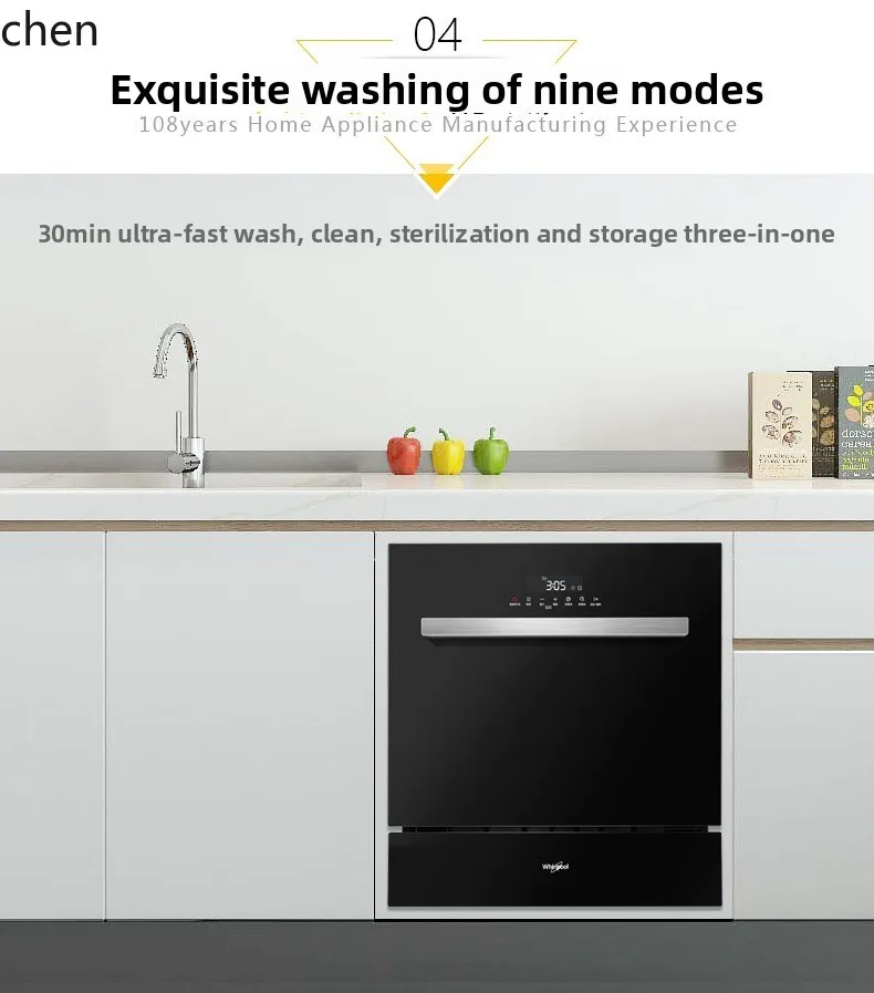 ZML อัตโนมัติ 8 ชุดเครื่องล้างจานในครัวเรือนแบบตั้งโต๊ะประหยัดพลังงาน