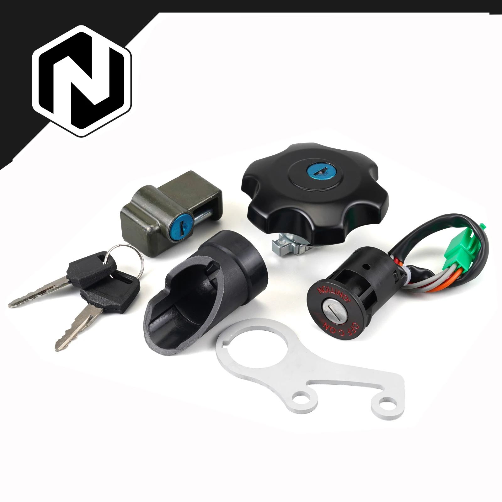 

NICECNCFor Suzuki DRZ400S DRZ 400 S 2000-2024 Ignition Key Switch Gas Cap Lock Set DRZ400SM DRZ 400SM 00-24 Metals & Plastics