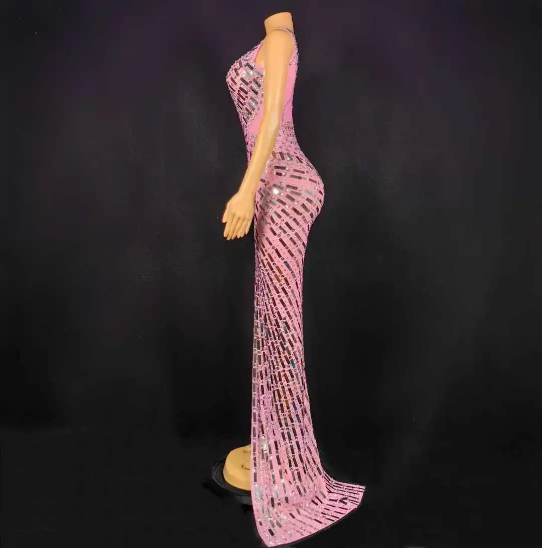 Sukienka damska z cekinami, brokatem i dżetami, idealna na urodziny, imprezy, dla bogini, starzej pani, na pokazy w Las Vegas, dla showgirl, drag queen, kostium.