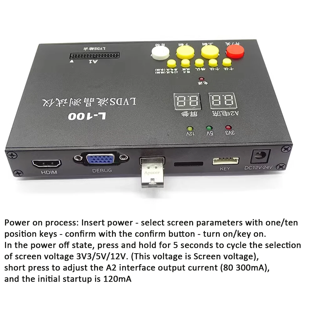 (factory grade) L-100 screen tester for lvds screen Support custom test images and videos