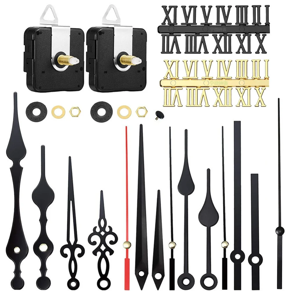 1set Silent Clock Movement Kit With 5 Set Different Pairs Of Hands Clock Repair Kit Wall Clock Assembly For Home Decoration
