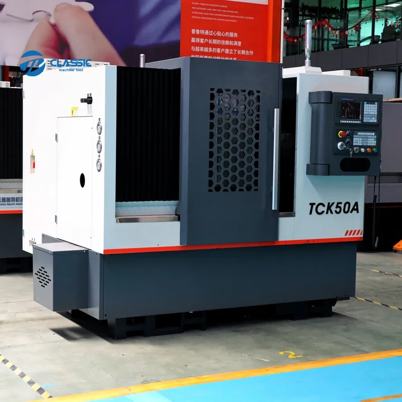 Small Cnc Slant Bed Lathe With Live Tooling Tck50a Cnc Turning Machine Hot Sale