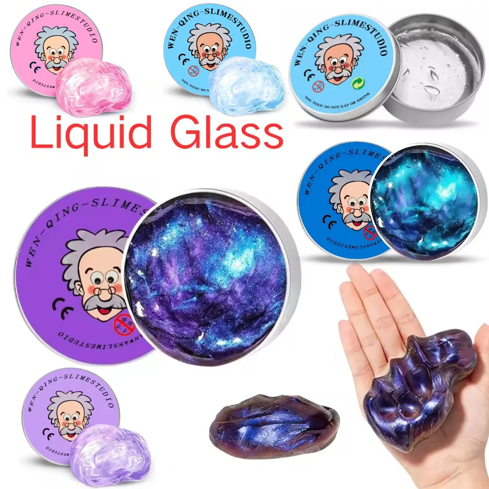 NEW  Stress Relief Toys Old Man Liquid Squishy Transparent Crystal Slime Fluffy Foam Putty Kids Safe Bouncy Stretchy Color Slime