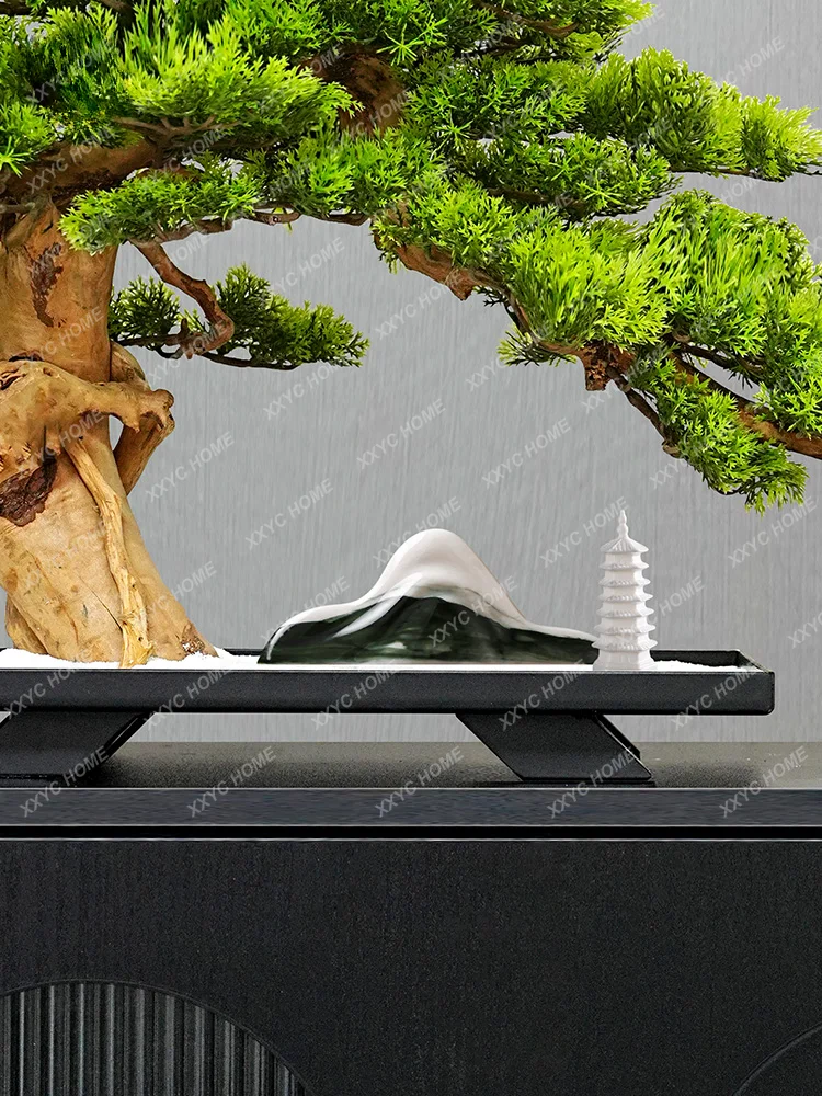 Arborvitae Pine Decoration Living Room Entrance Bonsai Hotel Office Desk Surface Panel Micro Landscape Imitative Tree