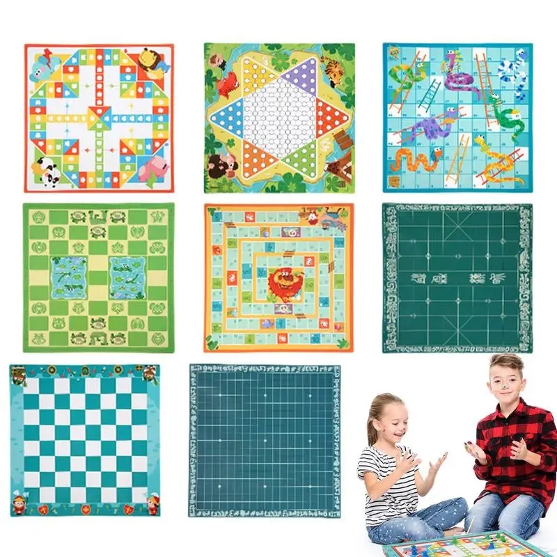 

Learning Games For Kids Educational Math Learning Board Game Snakes & Ladders Multi-Functional Chess Chinese Checkers For