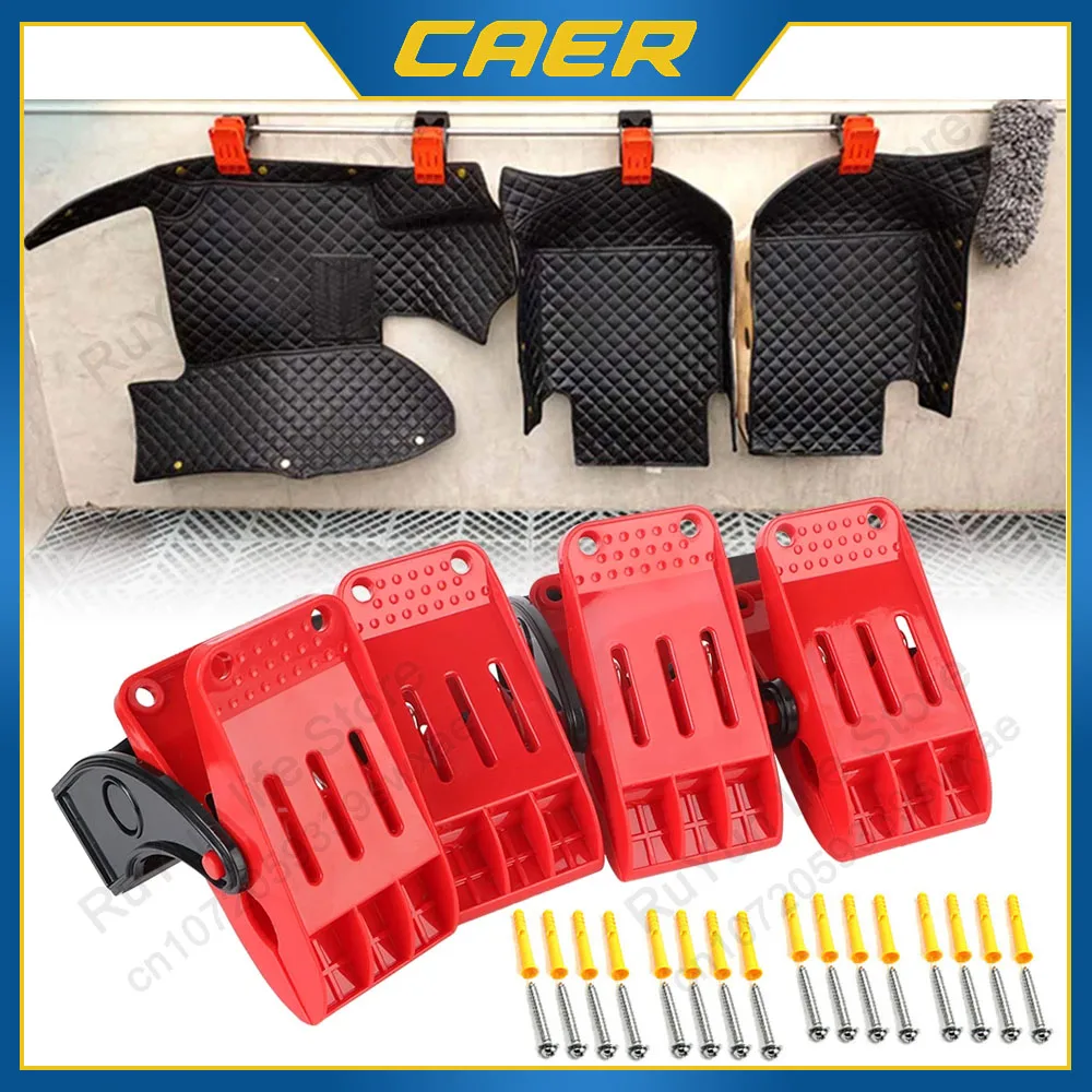 1/4pcs Car Floor Mat Clips Wall-Mounted Anti-Slip Cleaning Clamp Versatile Tool Accessories for Car Vehicle Large Heavy Duty Mat