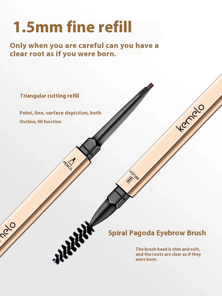 5 색 이중 끝단 눈썹 펜슬, 방수 메이크업, 오래 지속됨, 블루밍 없음, 회전 삼각형 눈썹 문신 펜 메이크업