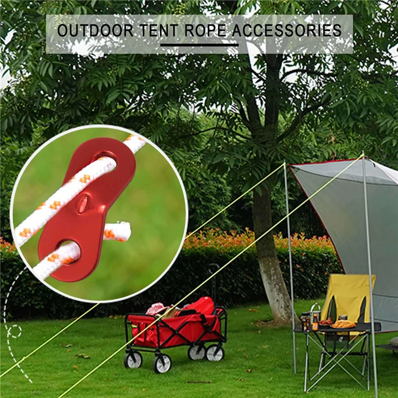 B06C-سبائك الألومنيوم الحبل الضابط خيمة الموتر حبل الضابط لخيمة المشي لمسافات طويلة التخييم (2 ثقوب) - 36 حزمة #4