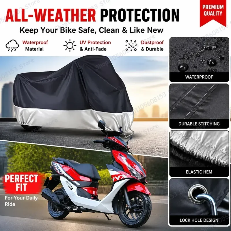 

For Honda NX125 For Motorcycle Cover Waterproof All Season Dustproof UV Resistant Outdoor Indoor Scooter Rain Cover Windproof