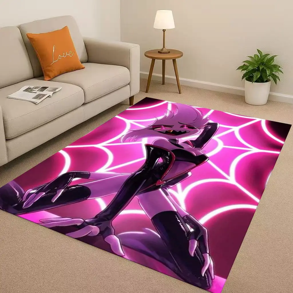 Cartoon H-Hazbin Hotel Angel Dust Alastor Living Room Non-Slip Area Rug Soft Carpet for Bedroom Sofa , Easy Clean Home Doormat