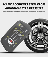 6 Sensor Solar TPMS for RV Truck Dual Range 8-15Bar with Temperature Alarm and Clock