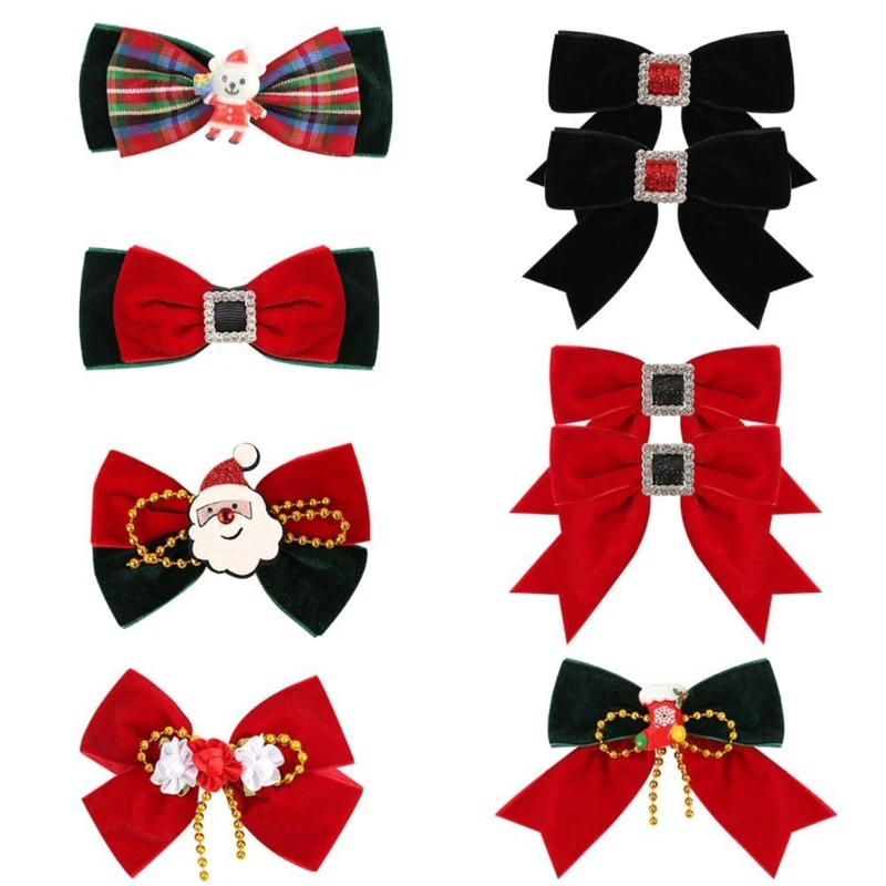 กิ๊บติดผมคริสต์มาส Bowknot Xmas Snowman Hairclips ของขวัญงานปาร์ตี้สำหรับวัยรุ่นหญิง