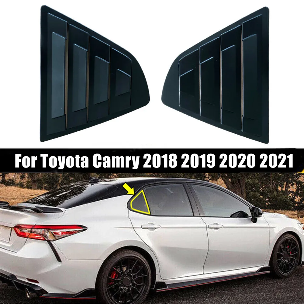 

2PCS For Toyota Camry Sedan 2018-2023 Car Rear Window Quarter Louver Cover Side Vent Shutter Trim Scoop ABS Accessories Parts