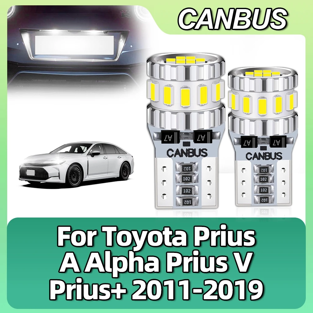 

T10 W5W LED Car Lights 6000K License Plate Lamps Dome Reading Canbus No Error For Toyota Prius A Alpha Prius V Prius + 2011-2019