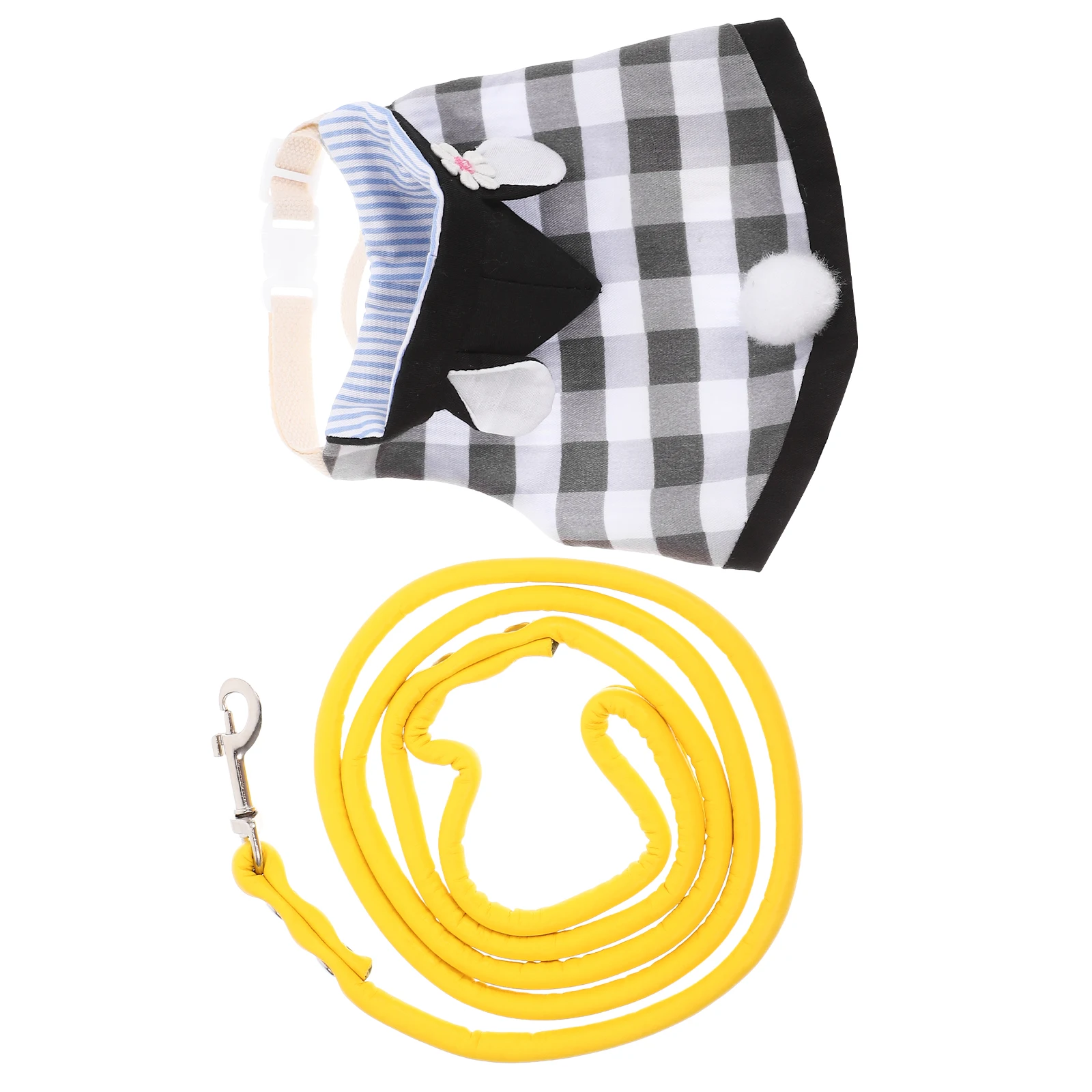 

Rabbit Clothes Costume Harness Kit Leash Black White Pattern Lightweight Comfortable Washable Reusable Fashionable Design