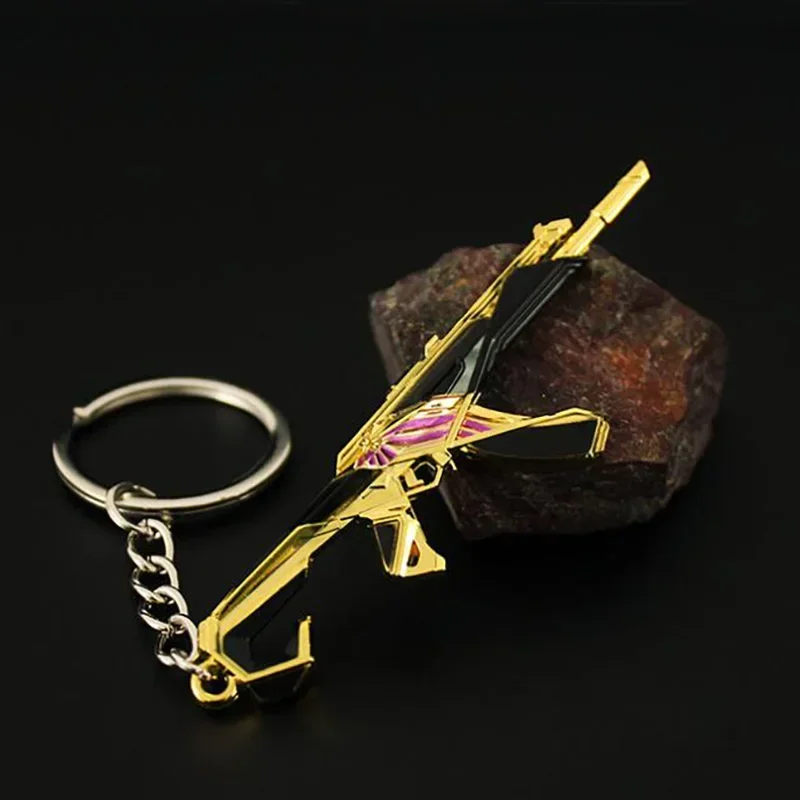 8cm Valorant Melee Reaver Weapon Model Keychain for Men Champions 2023 Aura Vandal Skin Key Ring Fans Car Bag Decoration Jewelry