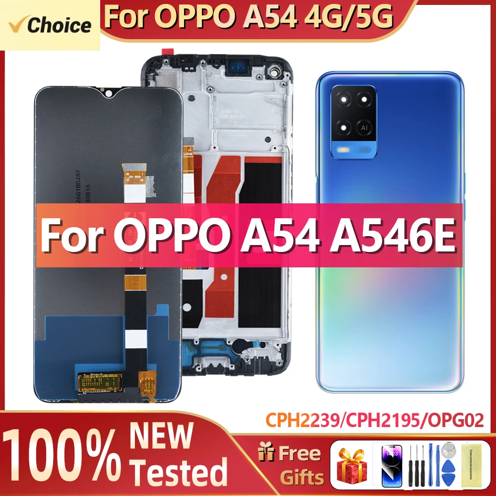 Display For Oppo A54 4G CPH2239 Lcd Display Touch Screen Digitizer Assembly with Frame For Oppo A54 5G CPH2195 OPG02