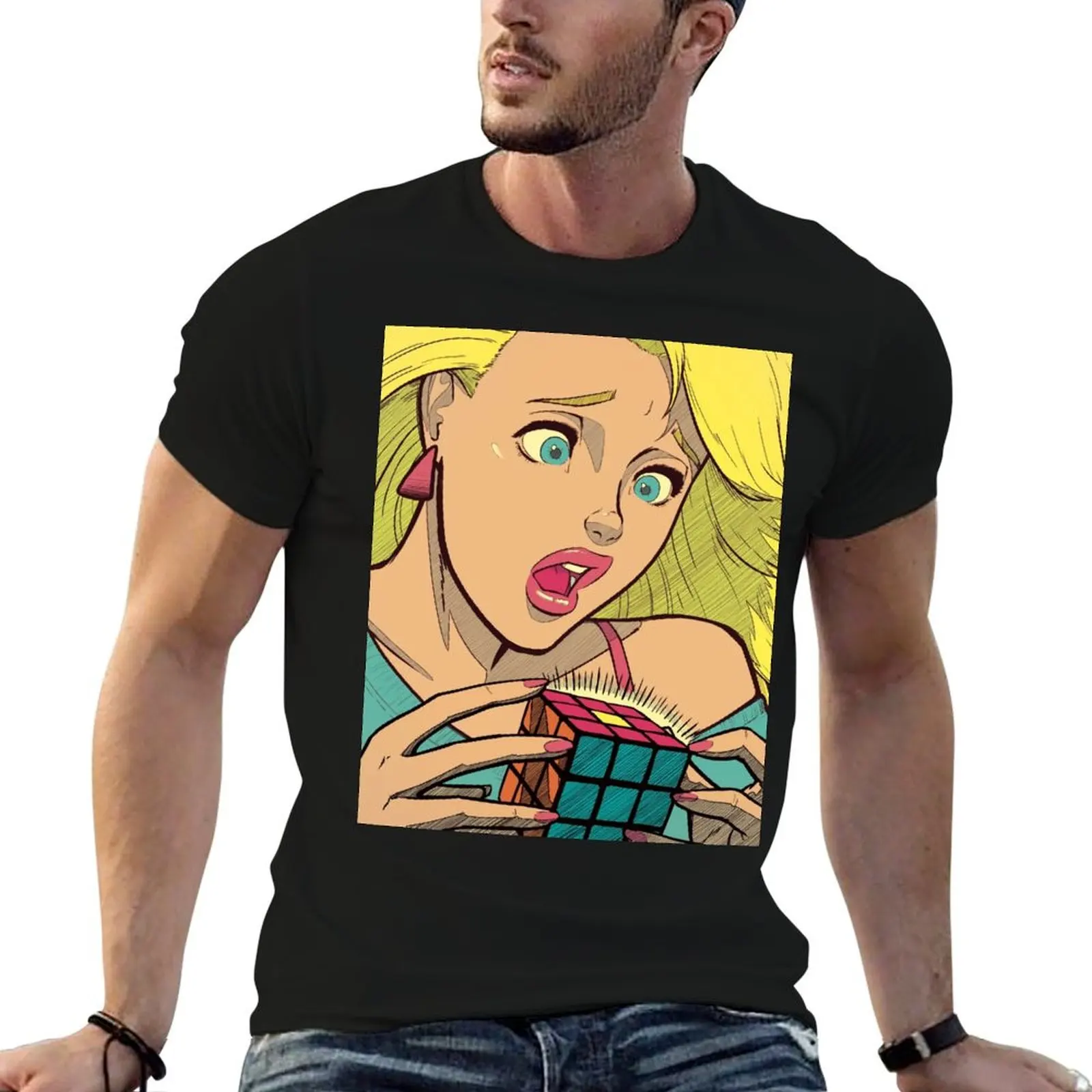 

Pop Cube Girl (clean) T-Shirt street wear hippie clothes custom t shirt oversized t shirt mens graphic t-shirts anime