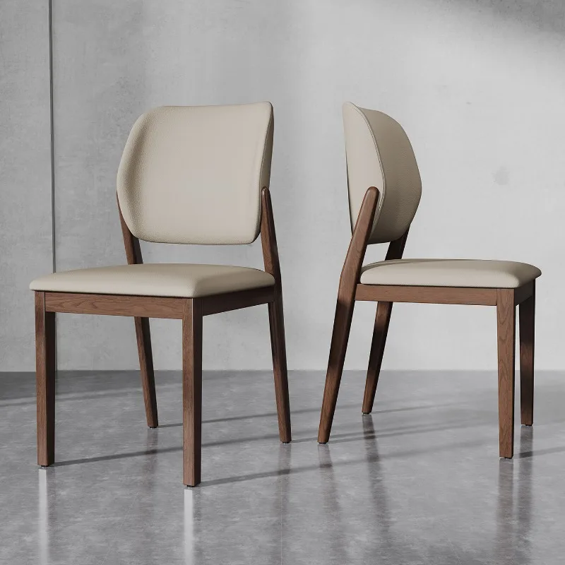 كراسي تناول الطعام الخشبية المتماثلة لحفلات الزفاف كراسي تناول الطعام المصنوعة من الجلد الاسكندنافي كراسي صالة الحد الأدنى Sillas Para Comedor أثاث عصري #2