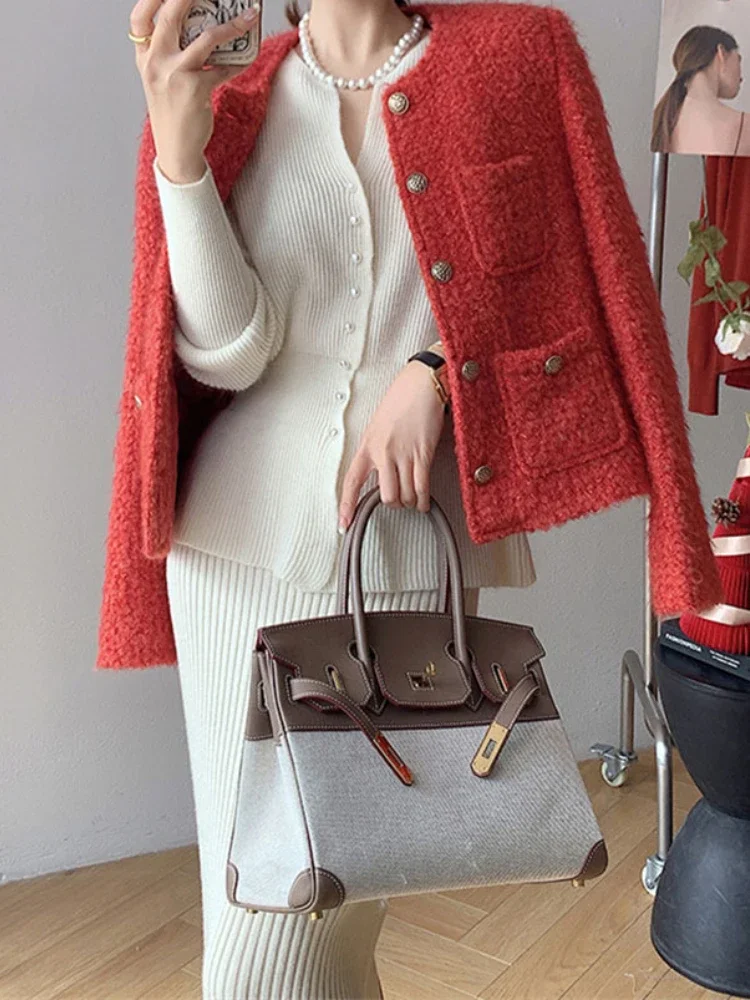 Fashion Chic Solid Color Slim Cardigan Sweater Top Y2k Women Knitted Two Piece Skirt Set New Style Elegance Tide Autumn Winter