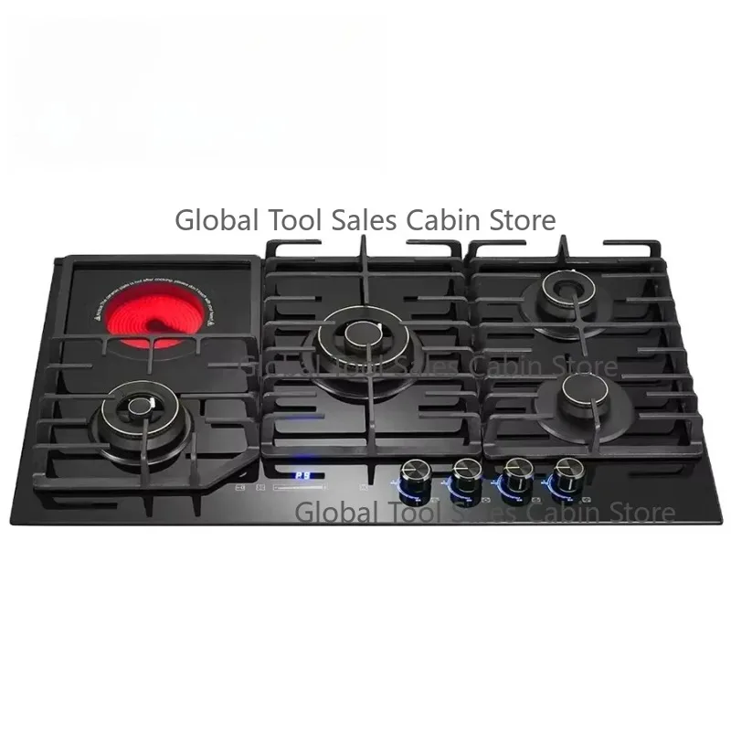 

Built-in kitchen with tempered glass 90cm 1 electric and 3 4 5 burner stove