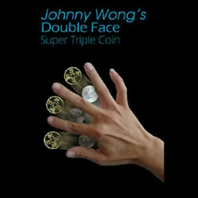 Double Face Super Triple Coinby Johnny Wong Magic Tricks Stage Close up Magia Coin Appearing Illusion Gimmick Magic Props