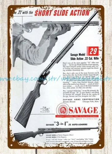 funky home decor 1950 Savage Firearm gun rifle Hunting metal tin sign