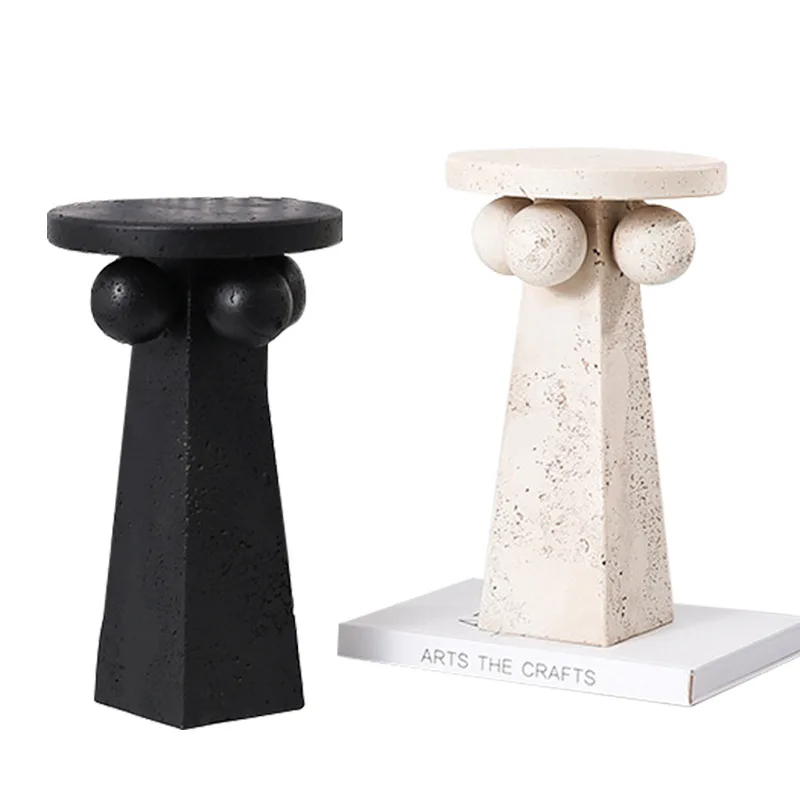 

Simple wabi sandy wind imitation travertine pattern plate model room ornament villa living room creative storage plate crafts