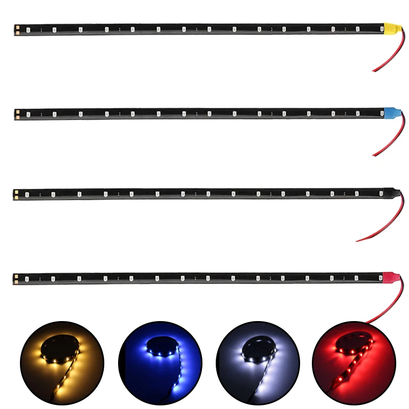 1/4/10 PCS 12V Super Bright 30CM Flexible Waterproof LED Strip Light Car Interior Atmosphere Exterior Decoration DRL Lamp