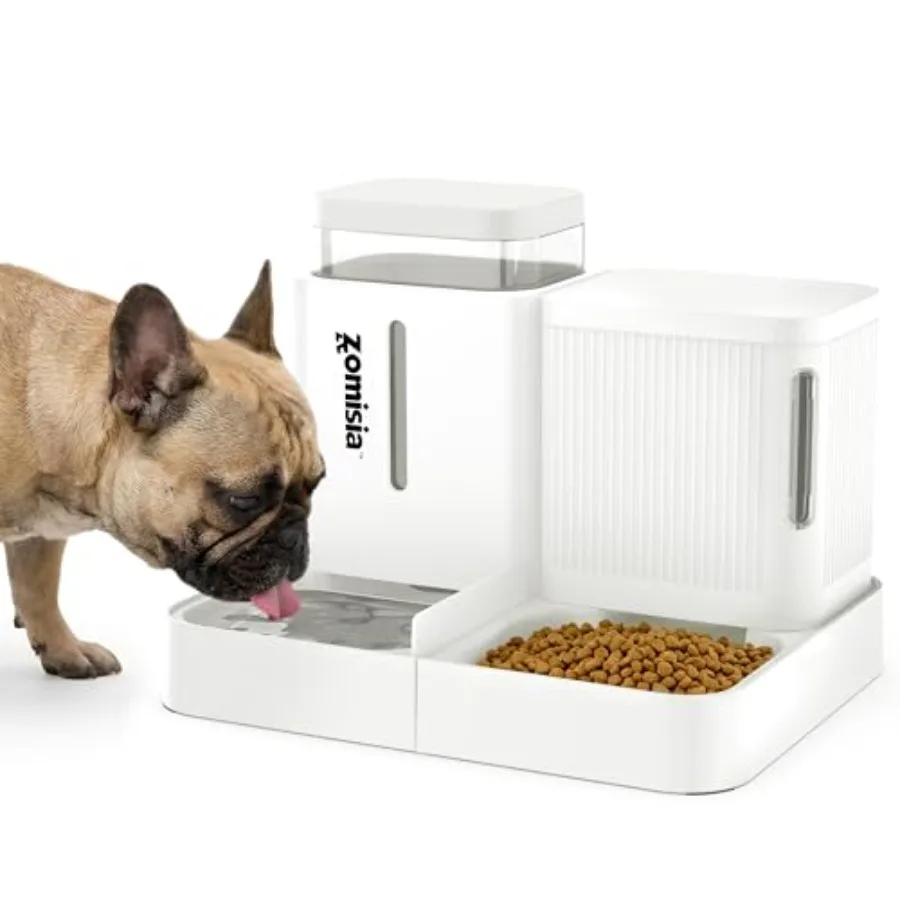 

Gravity Dog Food and Water Dispenser, 2 in 1 Automatic Dog Feeder with 180 Degree Rotatable, 2 Pack Large Capacity Self Feeding