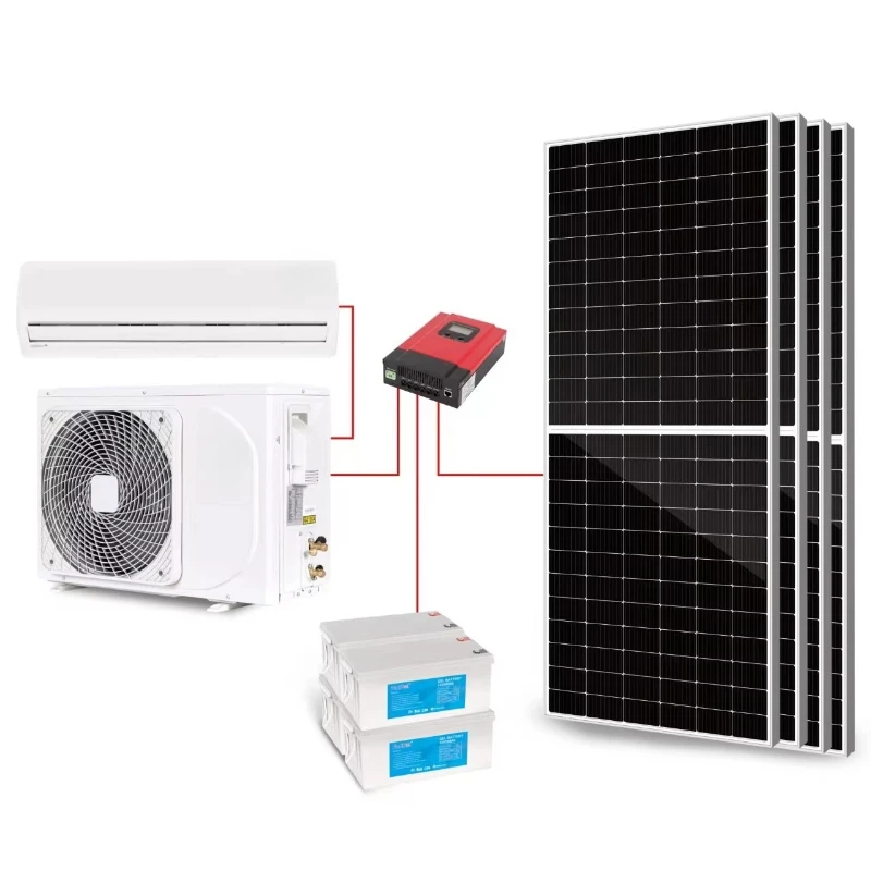 9000 12000 18000 24000 BTU AC Aire acondicionado solar DC fuera de la red Aire acondicionado solar dividido Hogar