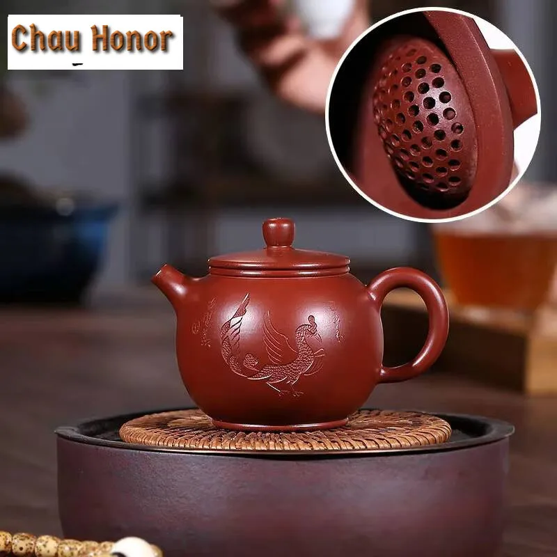 

200ml Yixing Handmade Purple Clay Teapots Ball Shaped Infuser Tea Pot Beauty Kettle Customized Zisha Tea Set Dahongpao Authentic
