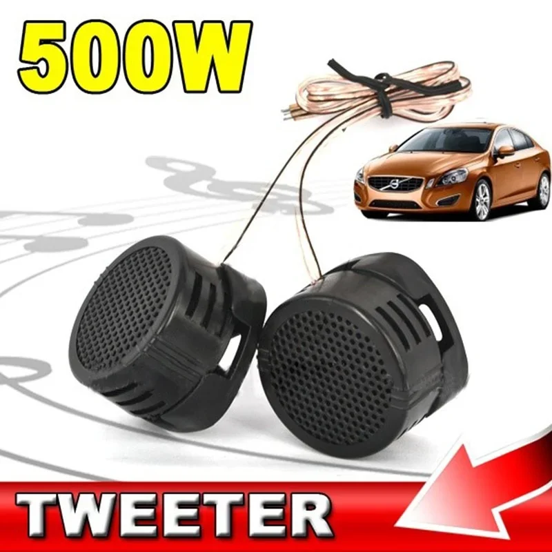 1 Pair 500W Car Tweeter Speaker Dome Loudspeaker Built-in Crossover  For Motocycle  High Efficiency