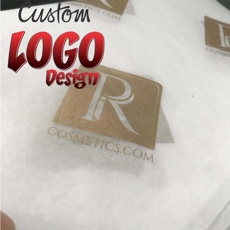 Custom LOGO tissue paper white black printed logo 17g wrapping paper