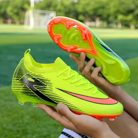 New Men Football Boots Cleats Shoes Soccer Long Spikes Training Ultralight Outdoor Drop Shipping Soccer Shoes FG Non-Slip