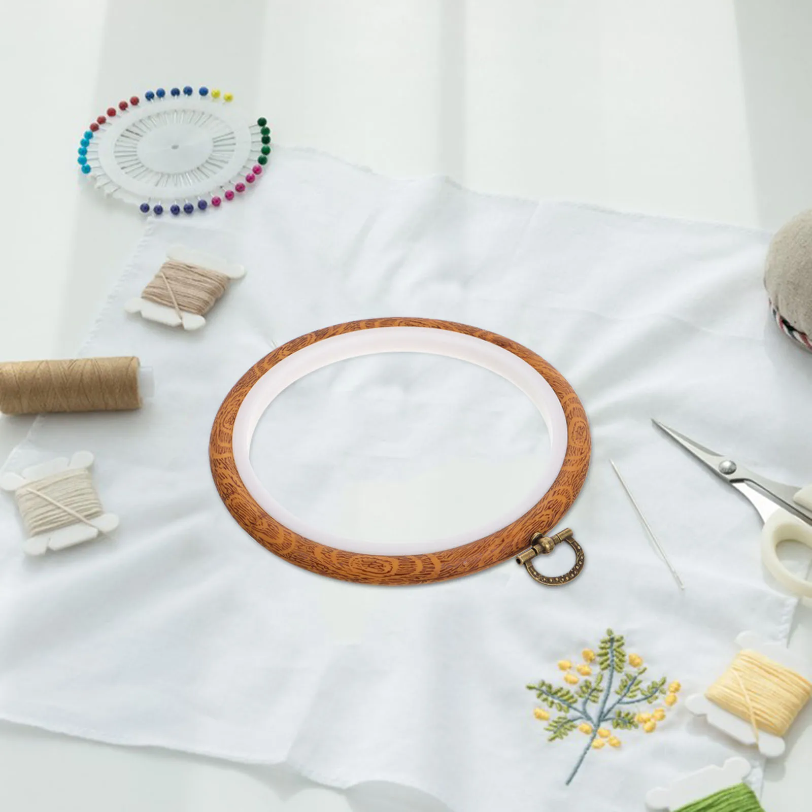 

10PCS Embroidery Hoop Frame Cross Stitch Circle Zinc Alloy DIY Craft Plastic Metal Sturdy Portable Display Home Decor Gift