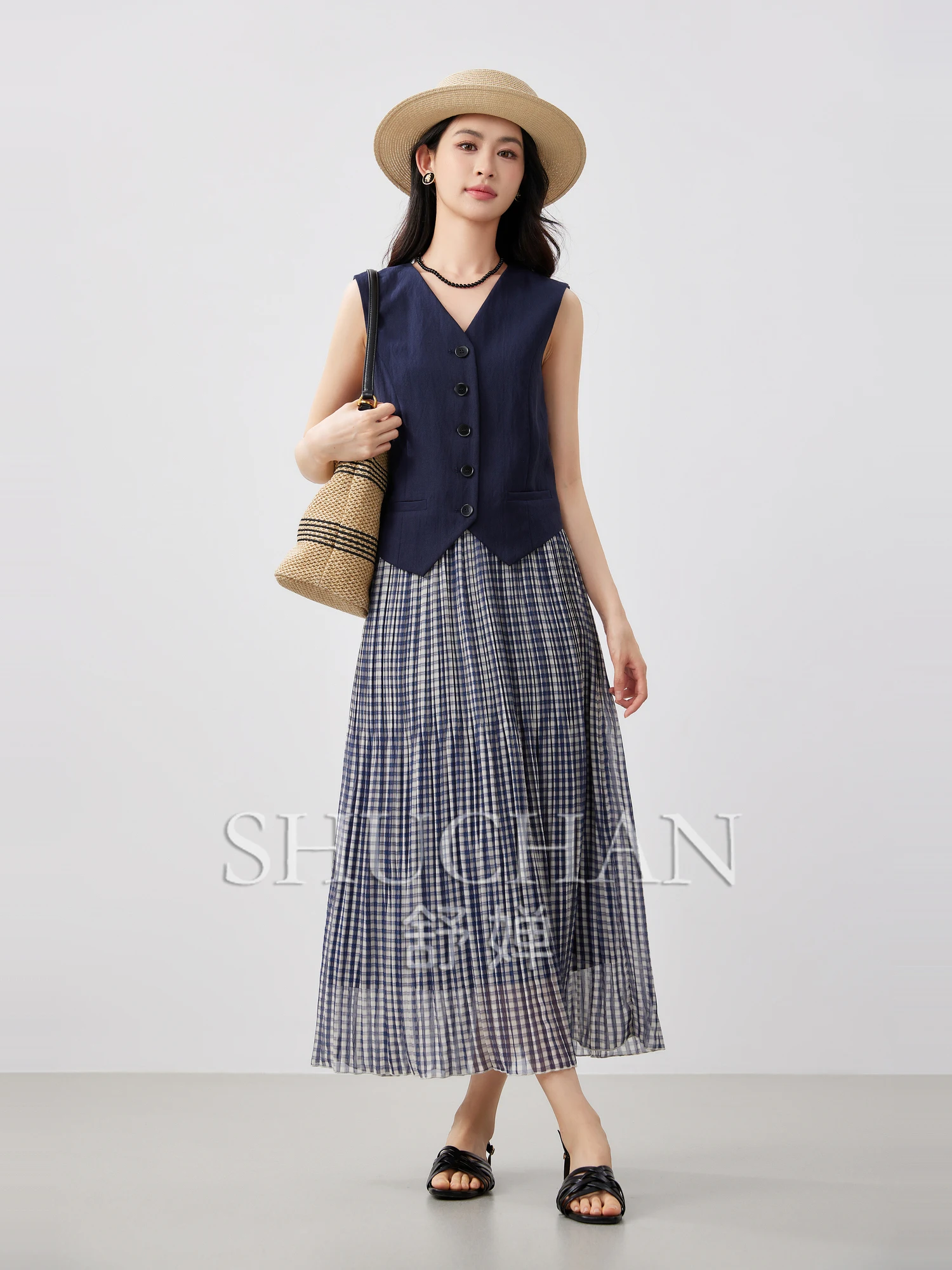 

Хорошее качество, популярный стиль, ритмическая сине-белая клетчатая юбка, тюлевая клетчатая юбка с высокой эластичной резинкой на талии для женщин