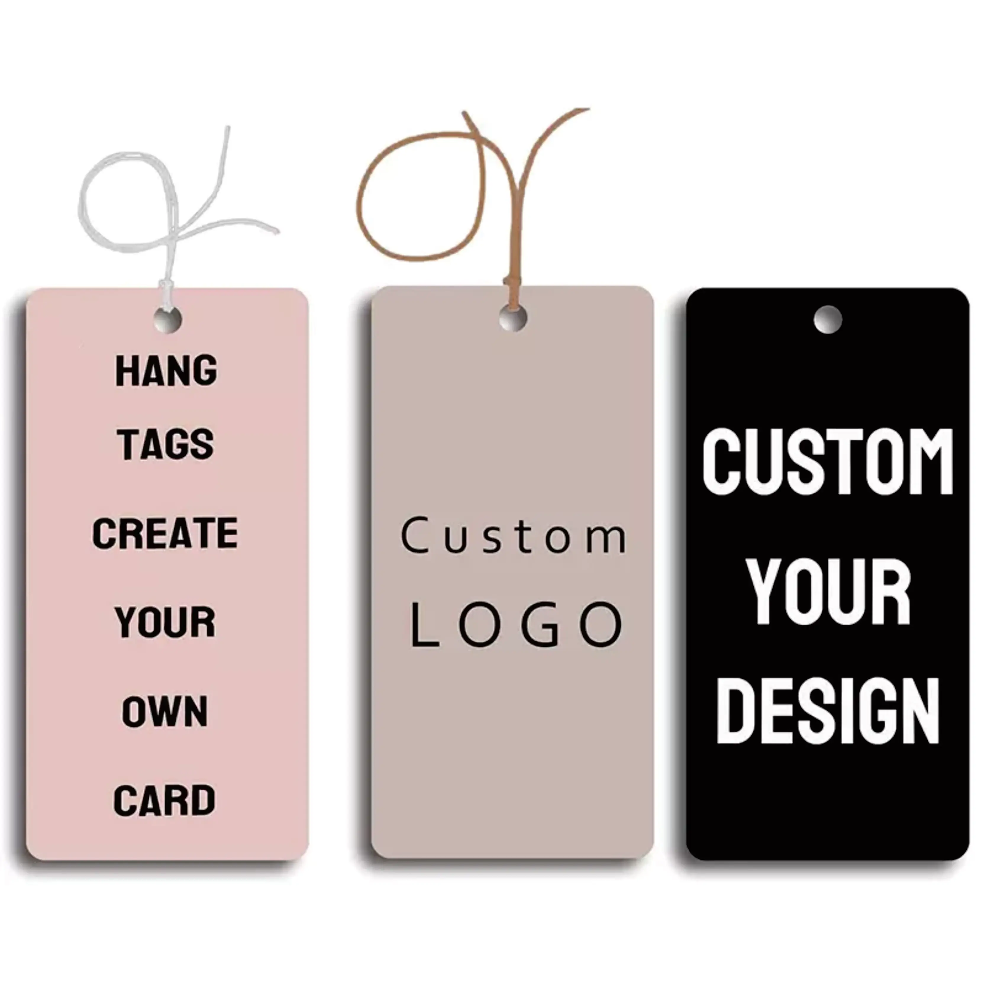 Custom Rectangle Hang Tags with personalized logo Clothing Brand Fashion Paper Label Garment Swing Tag Price Label