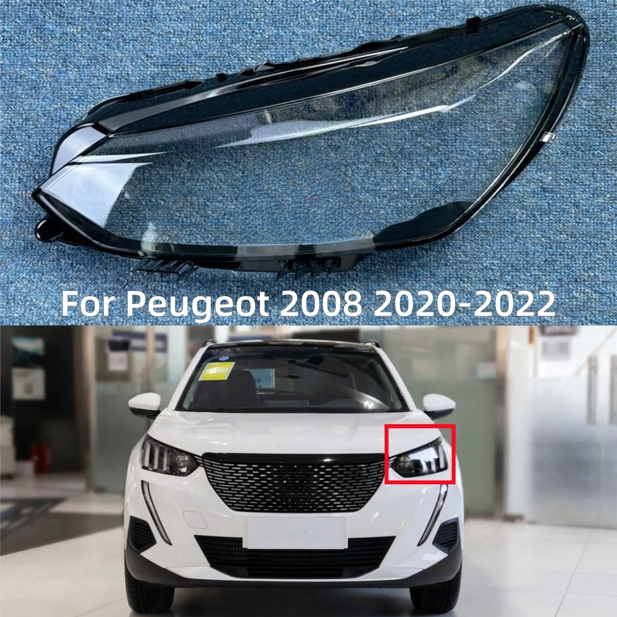 Pop For Peugeot 2008 2022 2023 2024 Accessories Headlight Rubber Cover Replace The Original Lens