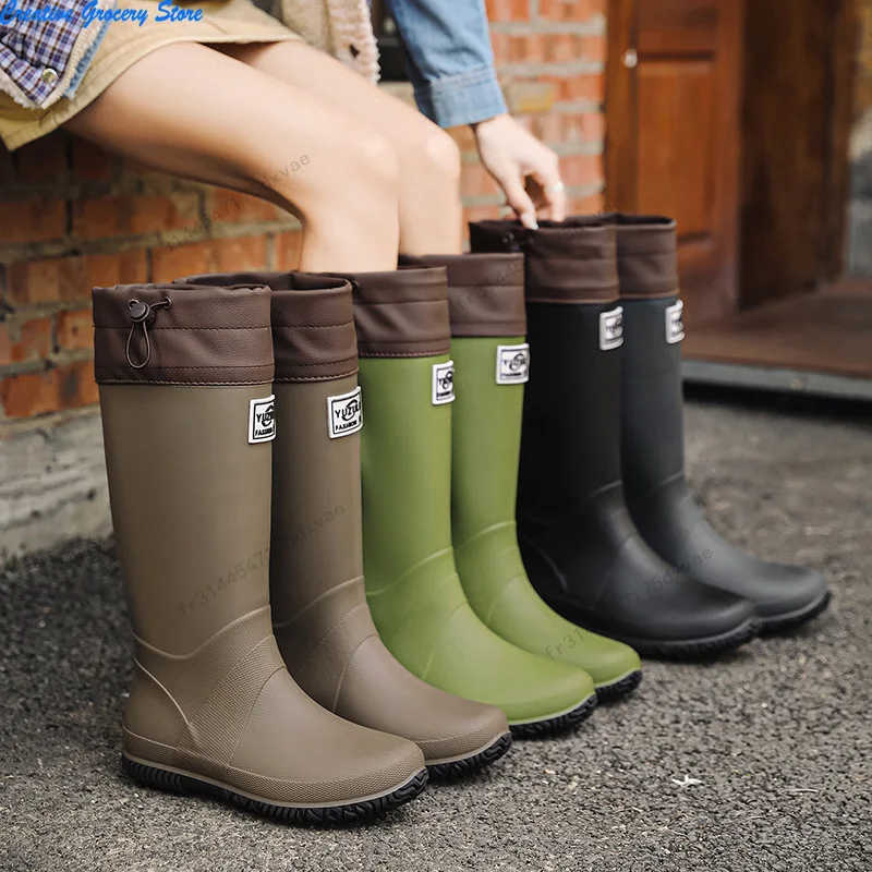 Faltbare Regenstiefel für Männer und Frauen, Wasserdicht, Packbar, Tragbar, Kniehohe Stiefel, Leicht, Rutschfest, Outdoor-Gartenschuhe