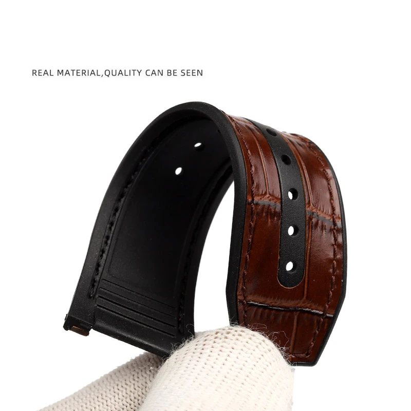 26mm notch wristband for Ferragamo F80 sports series rubber strap with three eyes F-80 genuine leather watch strap notch men's