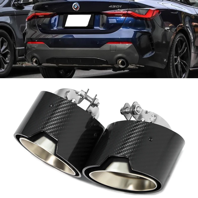 2 יח'\חבילה סיבי פחמן פליטה עבור bmw g22g23 g26 420i 430i m ביצועים מאפינס קצה מאגלר