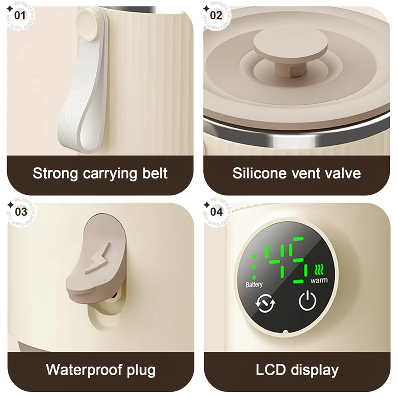 B47B-زجاجة محمولة لتدفئة الزجاجات المحمولة لخلاط السفر لحليب الأم والتركيبة #6