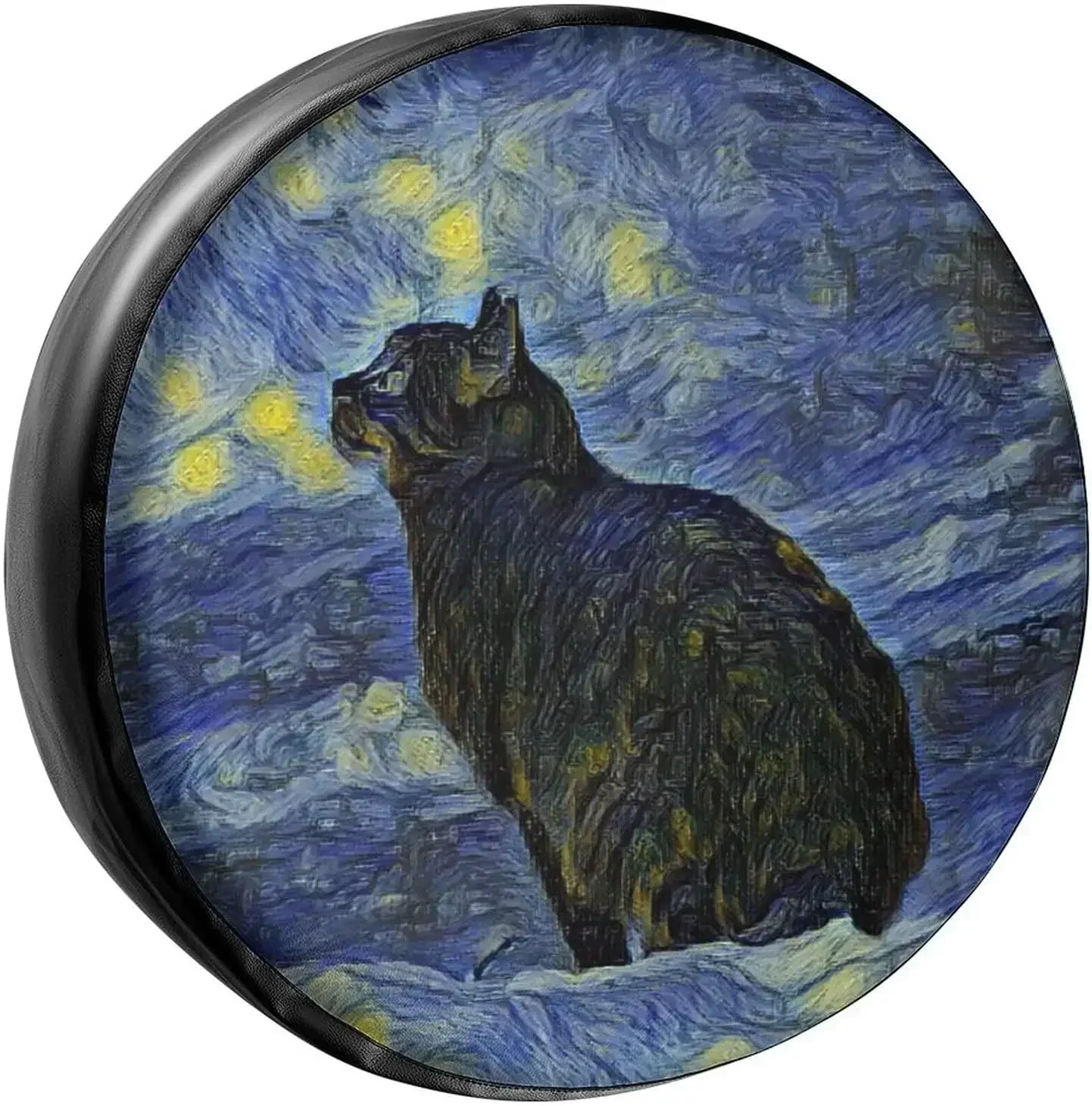 Arte abstrata pintura de gato capa de pneu sobressalente protetores de roda água à prova de poeira universal apto para rv suv caminhão campista viagem
