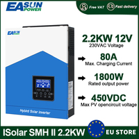 EASUN Solar Inverter 2.2KW 3.2KW 4.2KW 12V 24V Pure Sine Wave Hybrid Solar Inverter With wifi 80A 120A Power Controller