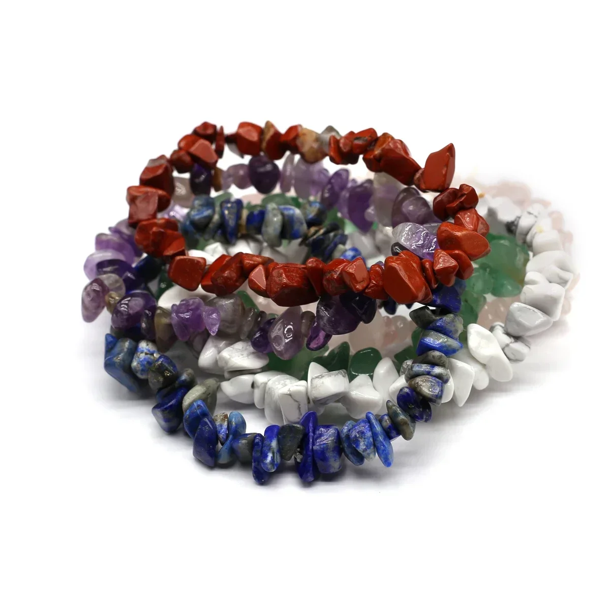 

Elastic Bracelet Natural Stone Amethyst/Lazuli Gravel Bracelet For Girls Birthday Christmas Gift Beads Size 6-7mm