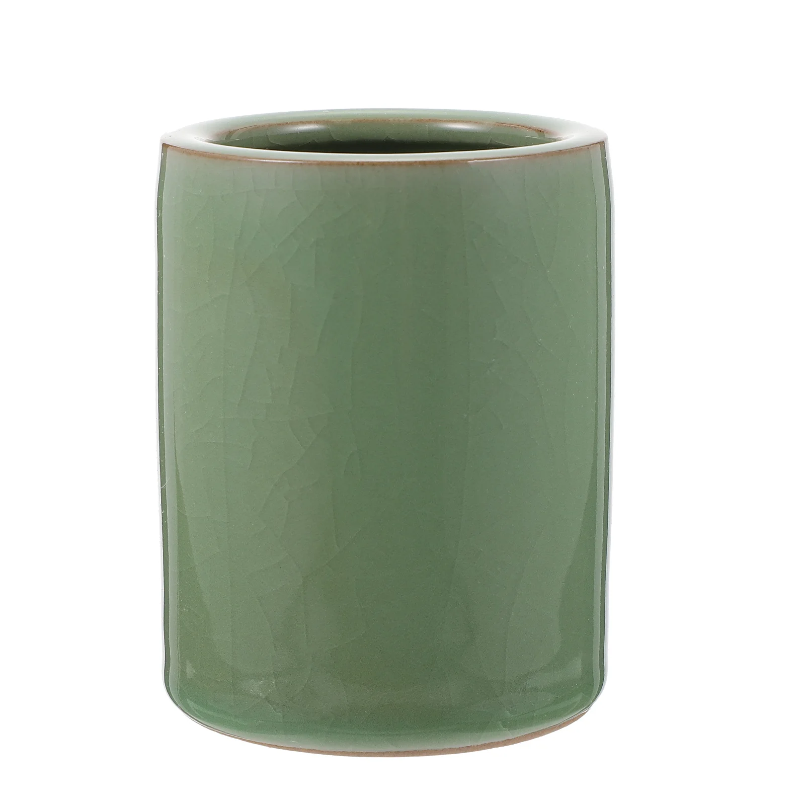 1Pcs Ceramic Pen Holder Round Pencil Container Multifunctional Storage Organizer for Desk Office Study