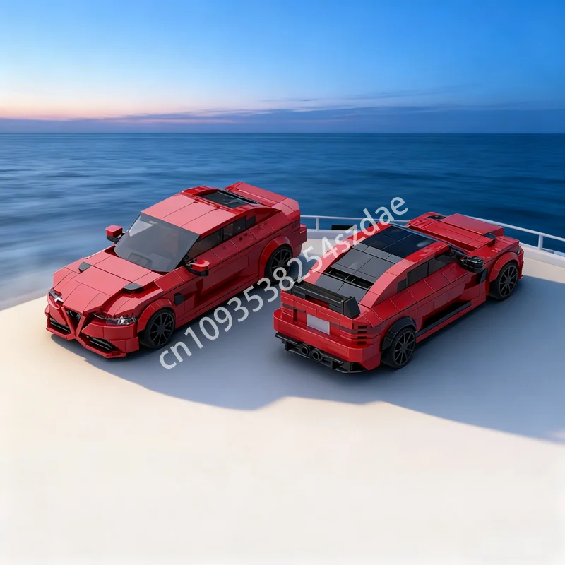 

415pcs MOC Alfa Romeo Giulia Quadrifoglio City Model Building Blocks Toys Assemble DIY Christmas Gift Creative Idea Birthday